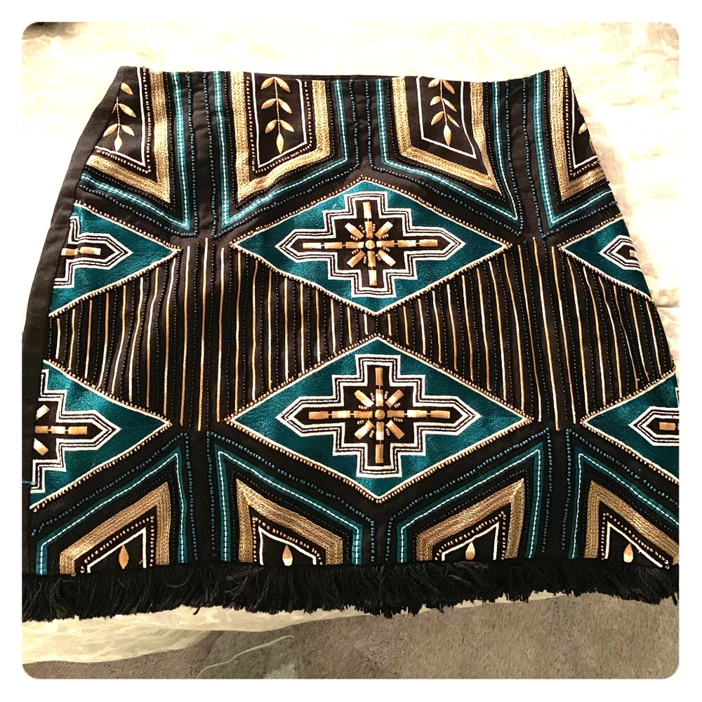 Aztec design mini skirt